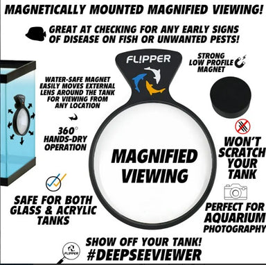 Flipper DeepSee Magnified Magnetic Aquarium Viewer 5" Max