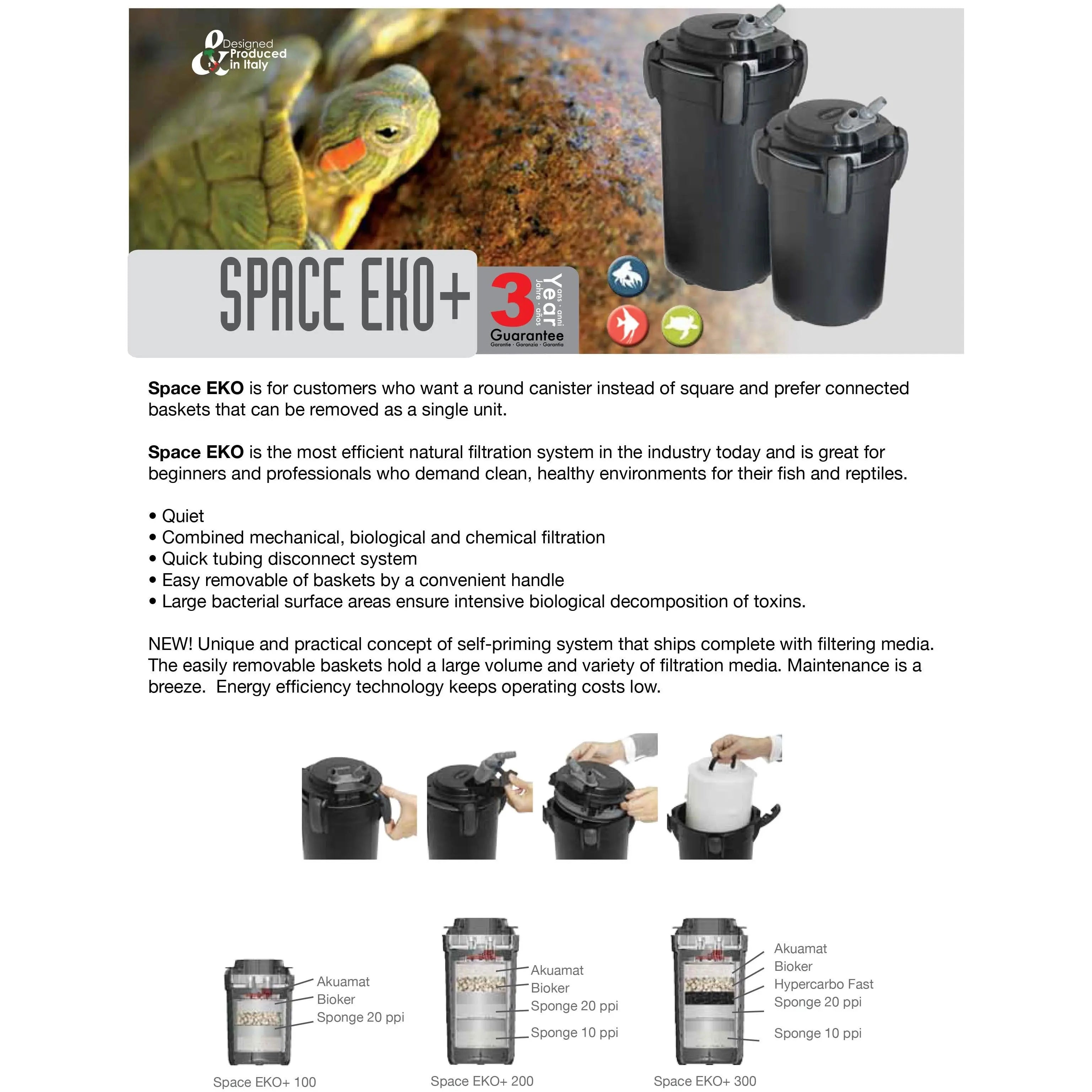 Sicce Space EKO+ 100 External Canister Filter - up to 30gal