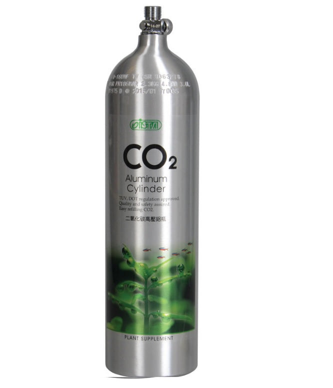ISTA Aluminum CO2 Cylinder 3 Litre (4.5 LBS) Co2 tank - Face Up (Empty bottle)