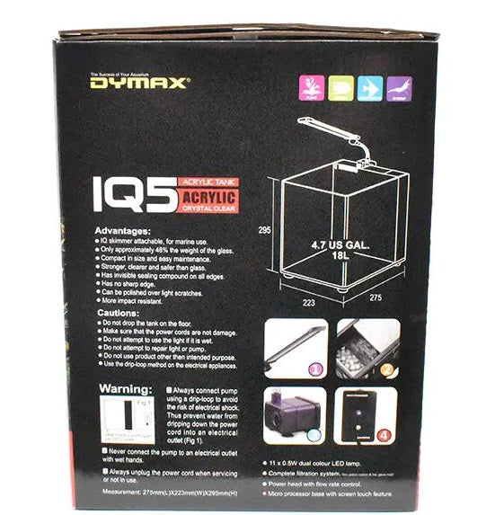 Dymax IQ5 Mini Acrylic Freshwater Aquarium - Black Onyx