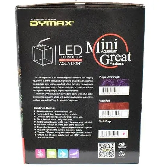 Dymax IQ5 Mini Acrylic Freshwater Aquarium - Black Onyx